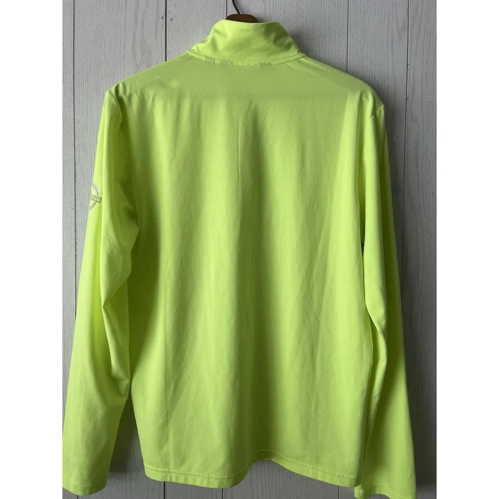 Ralph Lauren Polo Golf Mens M Neon Green Quarter Zip Performance Pullover PONY